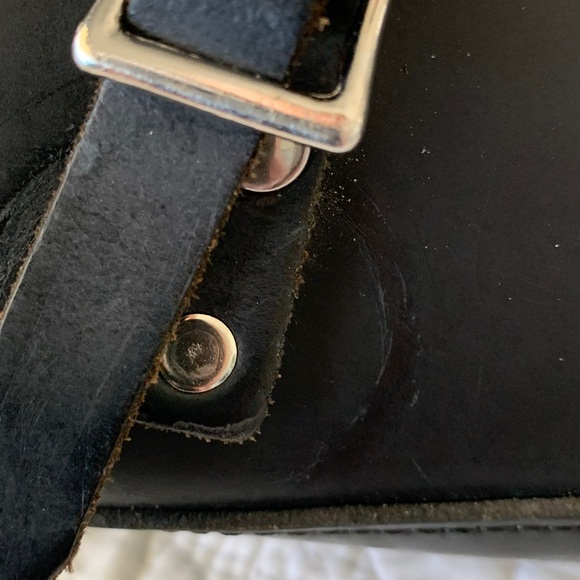HARLEY DAVIDSON MOTORCYCLE 100% LEATHER WITH STUDDING BLACK BACKPACK BAR SHEILD